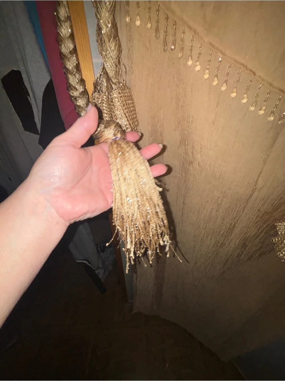 Curtains or shower curtain with tie backs